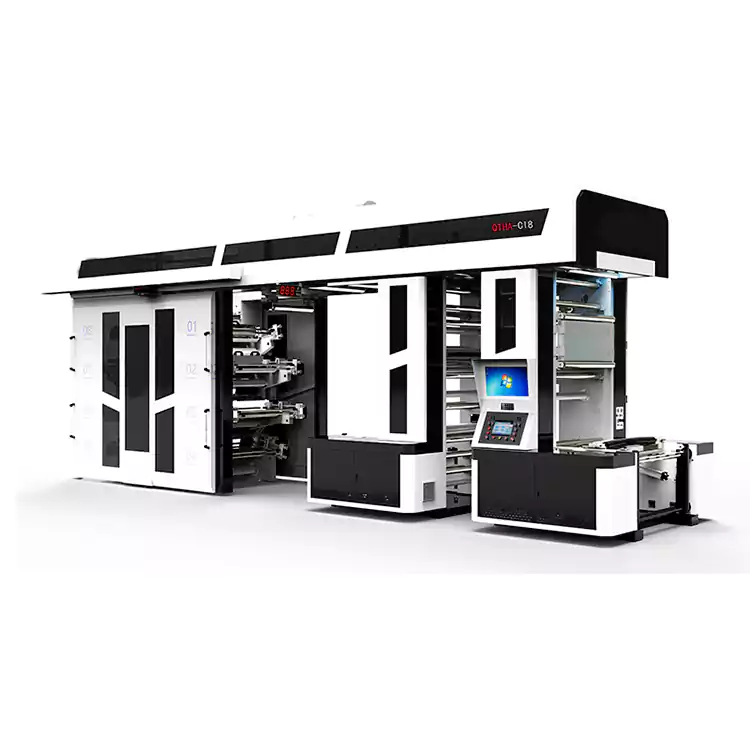 8色高速セミサーボドライブセントラルインプレッションフレキソ印刷機